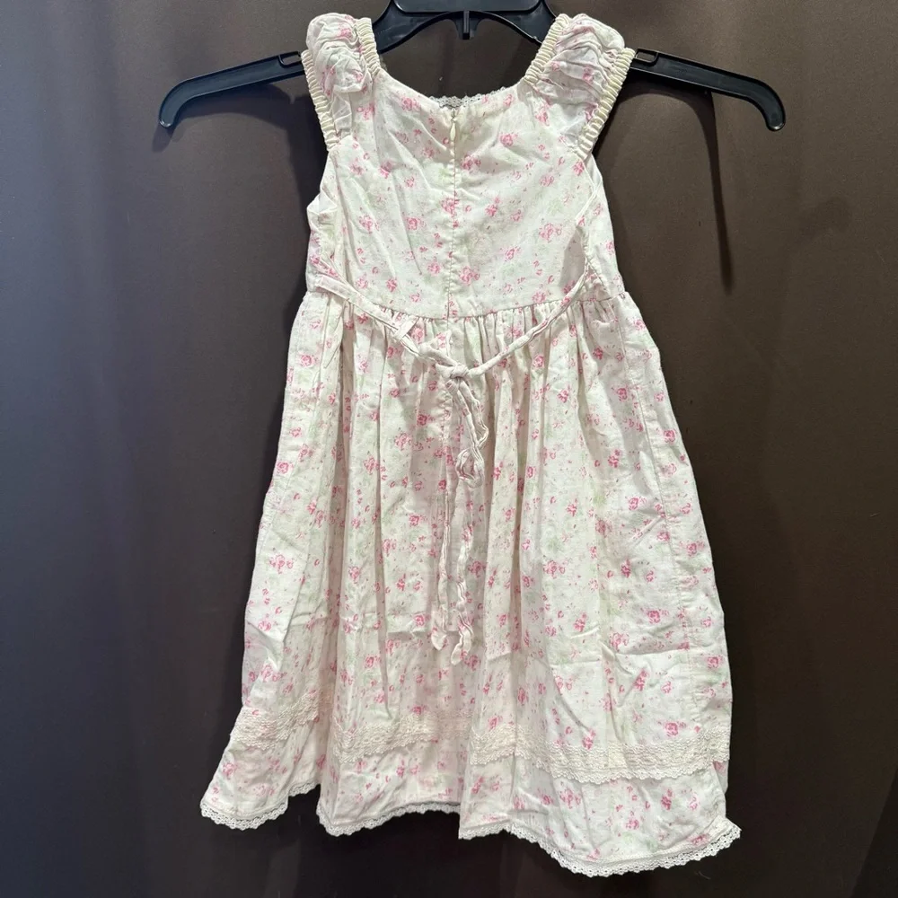Beautiful Laura Ashley Pink Floral Toddler Dress Size 3T - Y2K Vintage
